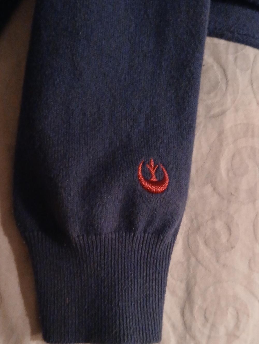 STAR WARS  Her Universe Navy X-Wing Embroidered Cardigan Sweater Size S/M - Picture 13 of 14